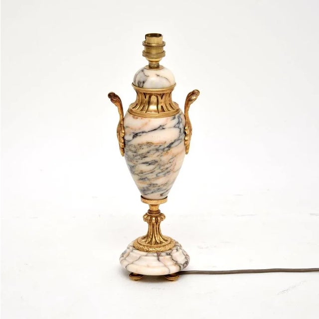 Antique French Marble and Gilt Bronze Table Lamp, 1890s For Sale - Image 4 of 9