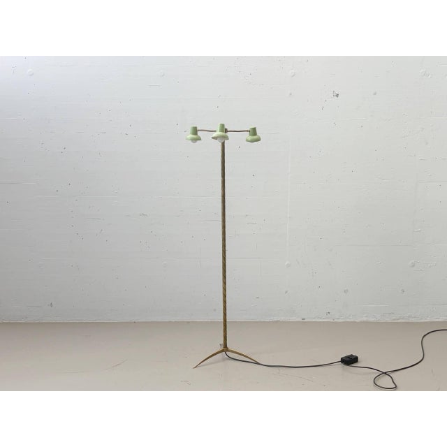 Vintage Three-Light Brass Floor Lamp, 1950s For Sale - Image 14 of 18
