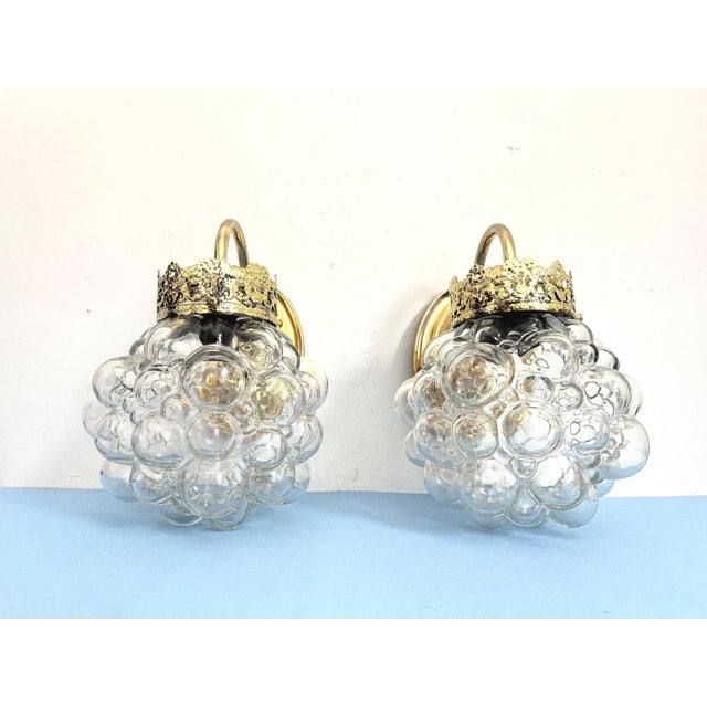 Mid-Century Modern 1960s Bubble Glass Sconces, Pair For Sale - Image 3 of 17