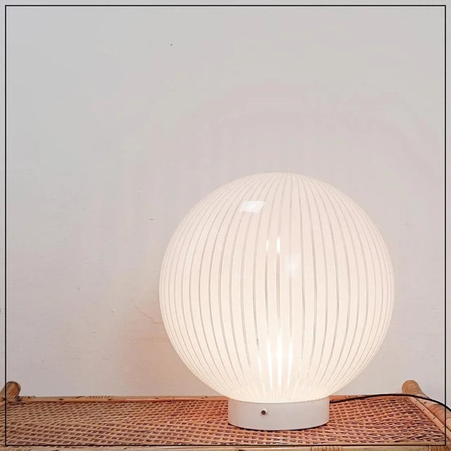 White Tessuti Series Table Lamp in Murano Glass from Venini, 1970s For Sale - Image 8 of 15