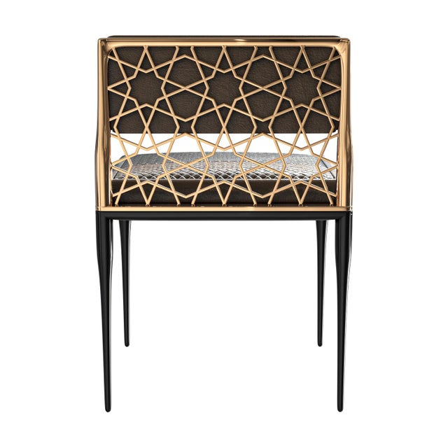 "Serenata" Chair, With Bronze, Stainless Steel, Tailor Made Leather For Sale - Image 4 of 10