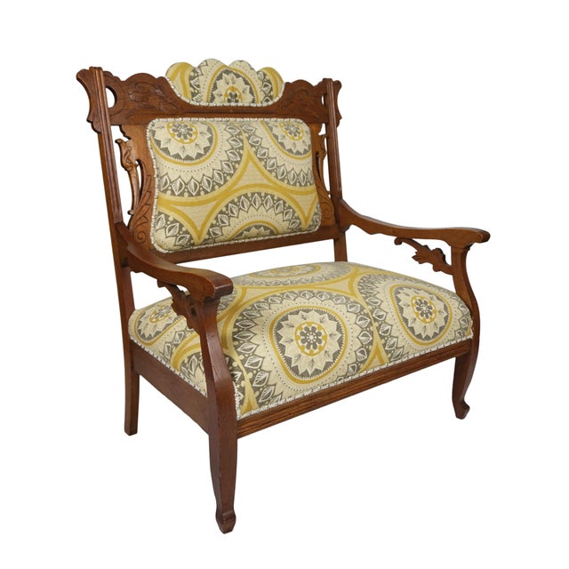 1800s Victorian Eastlake Settee Lounge Chair Chairish