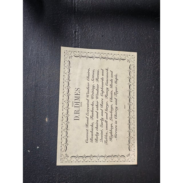 d.r. Dimes Black Fan Back Carved Windsor Arm Chair Bench Made New Hampshire For Sale - Image 11 of 12