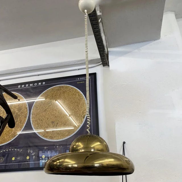 Gold Fior di Loto Pendant Lamp by Afra & Tobia Scarpa for Flos, 1960s For Sale - Image 8 of 8