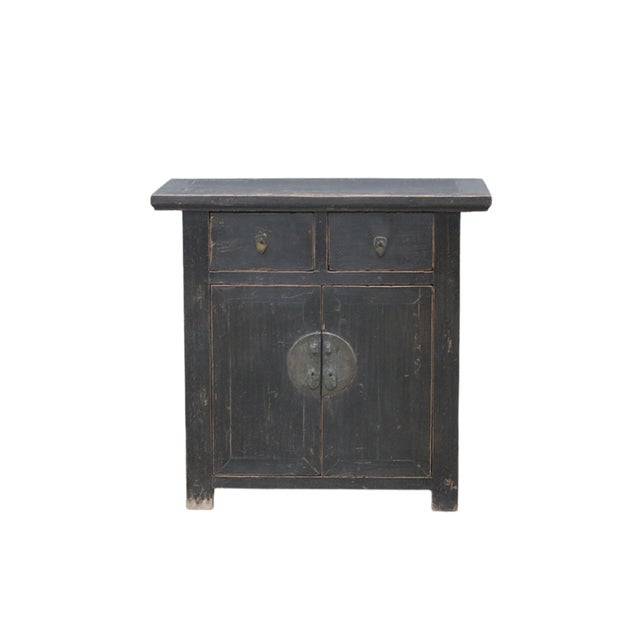 Chinese Antique Chinese Painted Elm Hall Cabinet For Sale - Image 3 of 5