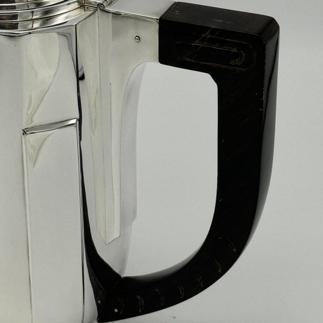 Art Deco Art Deco Period Sterling Silver Five Piece Tea Coffee Service Belgium circa 1930 For Sale - Image 3 of 9