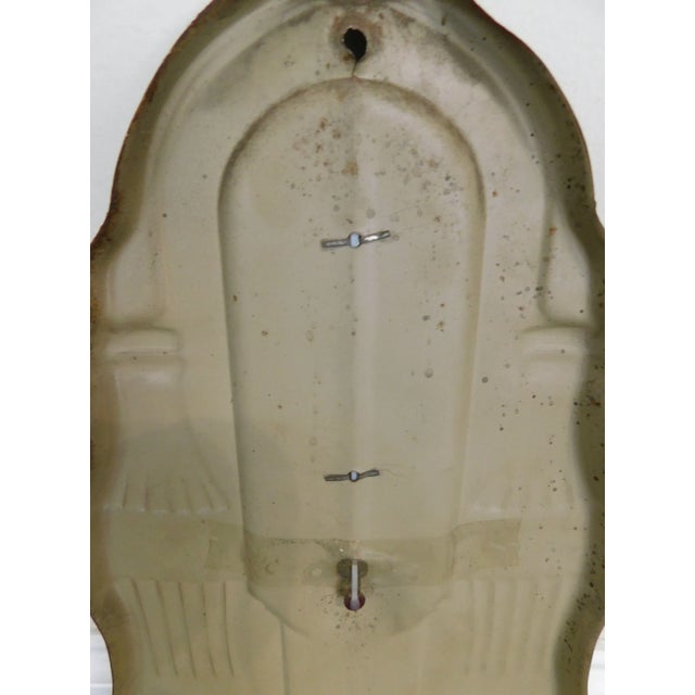 1940's Art Deco Vintage Coca Cola Embossed Tin Advertising Thermometer For Sale - Image 10 of 13