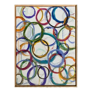 "Aggregate #24" Abstract Contemporary Mixed-Media Painting, Framed