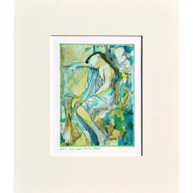 Set of four prints depicting each layer of the printing process (Collotype), as well as a final print by Patricia Pearce...