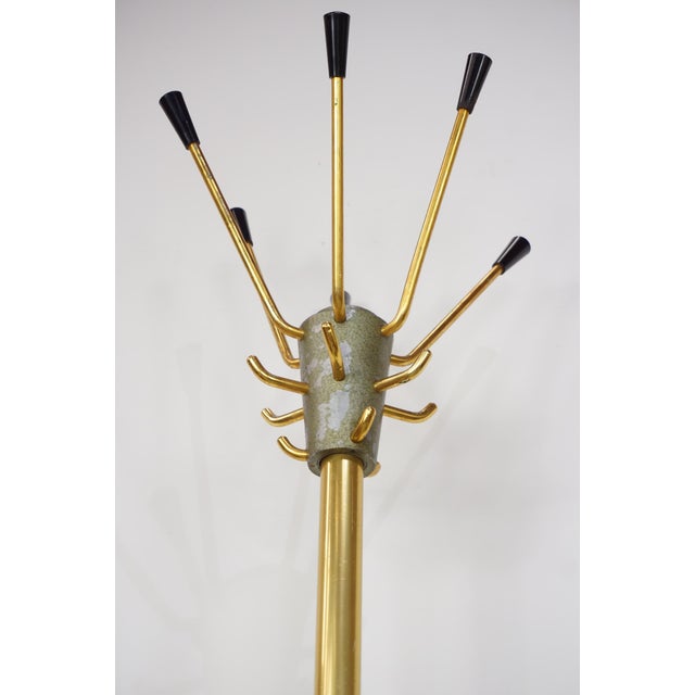 1950s Brass and Metal Coat Rack, 1950s For Sale - Image 5 of 8
