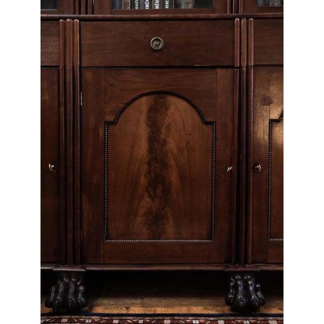 Brown Antique Chippendale English Bookcase on Lion Paws For Sale - Image 8 of 12