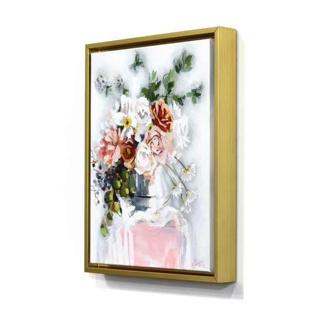 Pears & Pink - Framed Abstract Expressive Botanical Floral Still Life Original Artwork by Kellie Newsome For Sale In Los Angeles - Image 6 of 9