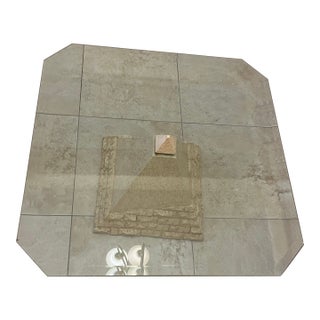 Amazing Vintage Postmodern Travertine Pyramid Coffee Table For Sale