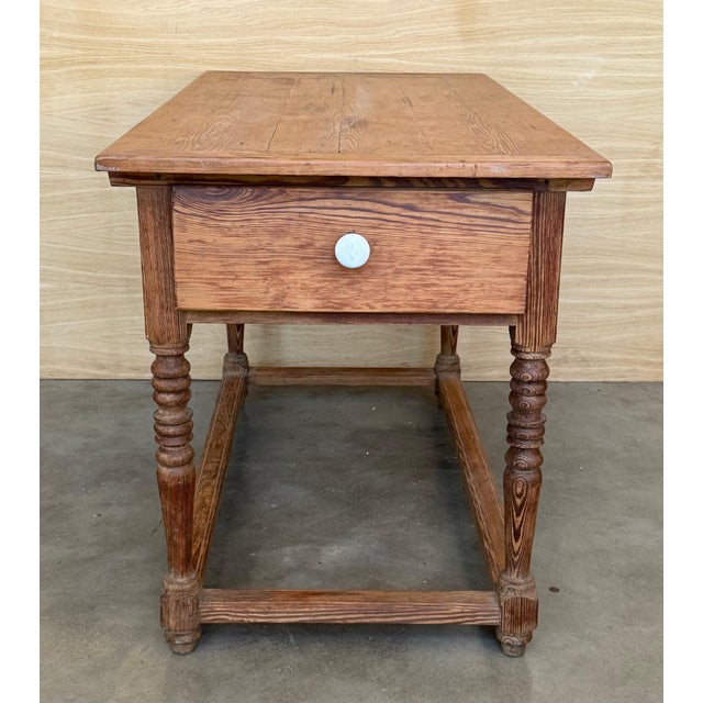 French Early 19th Century French Refectory, Work or Kitchen Table with Two Drawers For Sale - Image 3 of 18