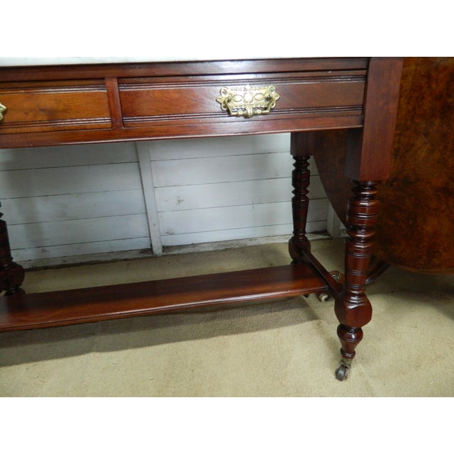 Antique Victorian Mahogany and Marble Wash Stand with Tiled Back Mirror & 2 Drawers For Sale - Image 12 of 18