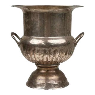 Antique Medicis Shaped Silver-Plated Copper Champagne Bucket, 1890s For Sale