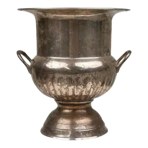 Antique Medicis Shaped Silver-Plated Copper Champagne Bucket, 1890s