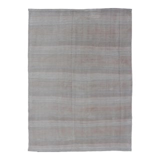 Vintage Turkish Kilim Rug With Subtle Beige and Cream Tones For Sale