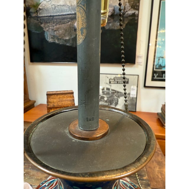 Blue Mid Century Kutani Table Lamp For Sale - Image 8 of 12