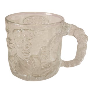 Vintage 1995 McDonalds Batman Forever Two-Face Raised Glass Handled Mug For Sale
