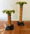 Beautiful set of Palm Trees ceramic candle holders to finish your table decor. Larger one 12”H x 6”W Medium 9”H x 6”W