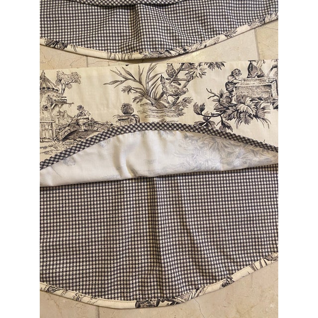 Vintage Waverly Black & White Toile Curtain Valances- a Pair For Sale - Image 4 of 8