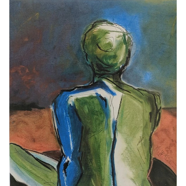 Late 20th Century Original Nude Woman Figural Painting "From the Back" Signed by the Artist and Framed For Sale - Image 5 of 11