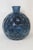 Blue Glass Round Bottle Vase Thumbprint Design 4691b For Sale - Image 9 of 16