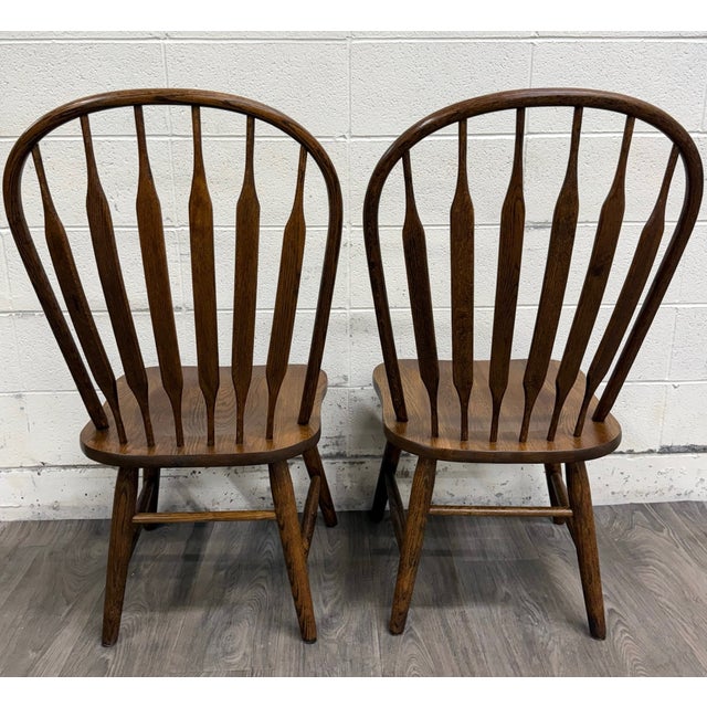 Brown Vintage Bent Hoop Back Spindle Paddle Back Arrow Back HIgh Back Windsor Chairs For Sale - Image 8 of 11