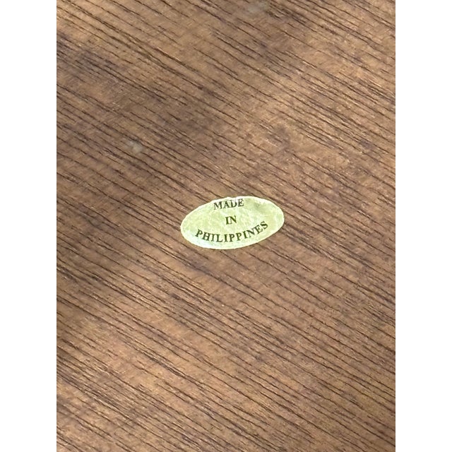 Vintage Palm Beach Style Rattan & Bamboo Side Table For Sale - Image 12 of 17