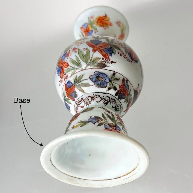 Mid 18th Century 18th Century Enamel Painted Chinoiserie Opalescent Glass Vase For Sale - Image 5 of 5
