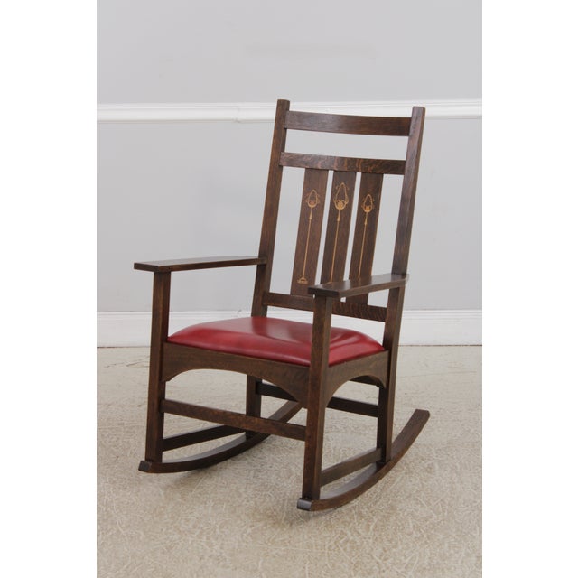 Stickley Stickley Harvey Ellis Design Mission Oak Rocker For Sale - Image 4 of 16