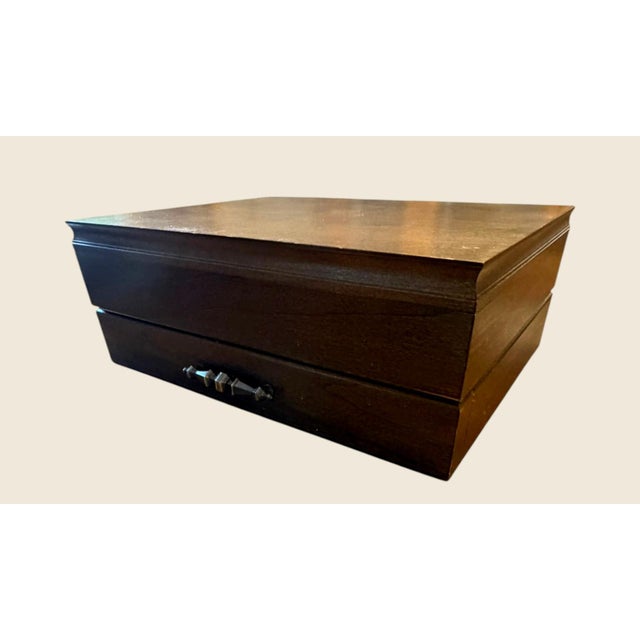 Oneida Arbor / American Harmony stainless steel flatware set, 65 pieces, with fitted two-tier wooden storage chest....