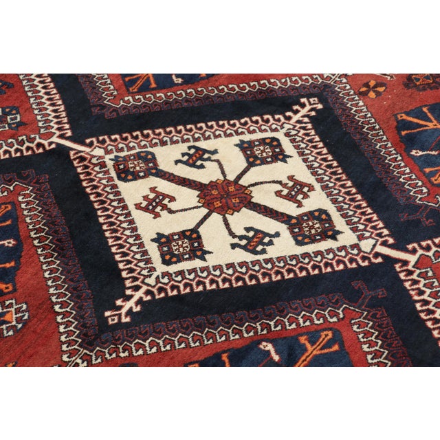 Tribal Vintage Gabbeh Persian Rug in Black-Brown With Geometric Medallions - Rug & Kilim For Sale - Image 3 of 8