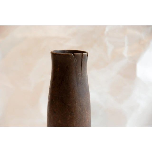 Vintage African Tall Wooden Vase For Sale - Image 4 of 9