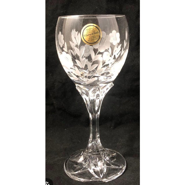 Transparent Villeroy & Boch Anemone Etched Floral Crystal Liquor Glasses - Set of 8 For Sale - Image 8 of 12