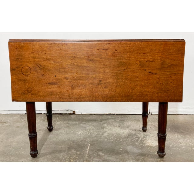Early 20th Century Vintage Early American Solid Wood Drop Leaf Table For Sale - Image 5 of 9
