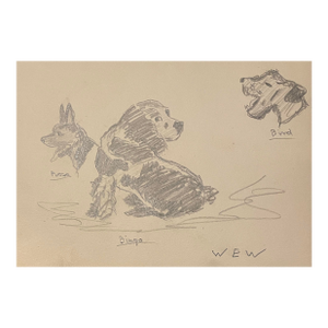 1943 Study of Dogs by William Wood
