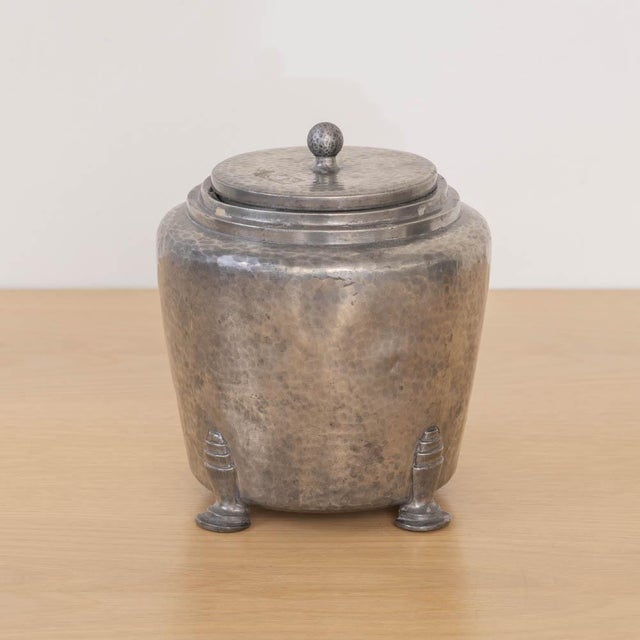 1930s Art Deco Pewter Jar With Lid For Sale - Image 4 of 12
