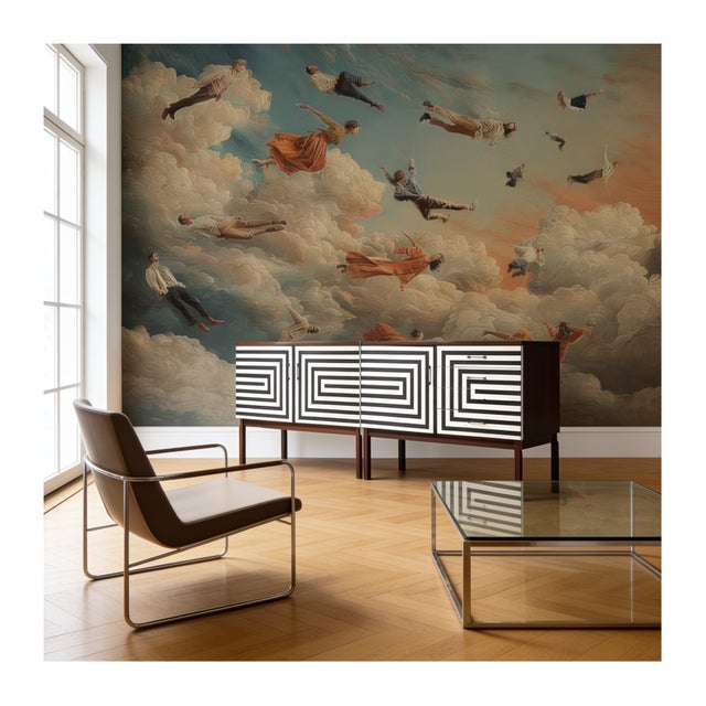 Modular Sideboard with Op Art Motif, 1970s, Set of 2 For Sale - Image 3 of 18