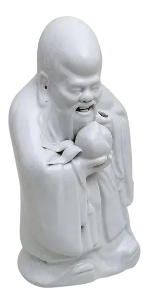 Large 19th Century Chinese Blanc de Chine Porcelain Figure of an Immortal