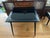 1950s 1950s Vintage Stakmore Folding Game Table Set. Cane-Back Seating & Jet-Black Gloss Vinyl - Set of 3 For Sale - Image 5 of 12