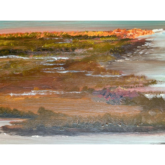 MCM Seascape Oil Painting on Masonite Board by W. Gould Chairish