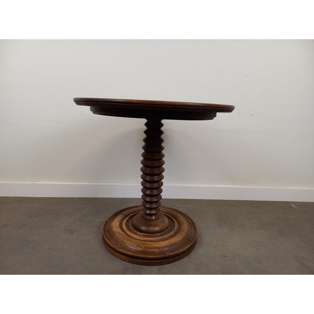 Brown Vintage Brutalist Pedestal Table, 1950s For Sale - Image 8 of 18