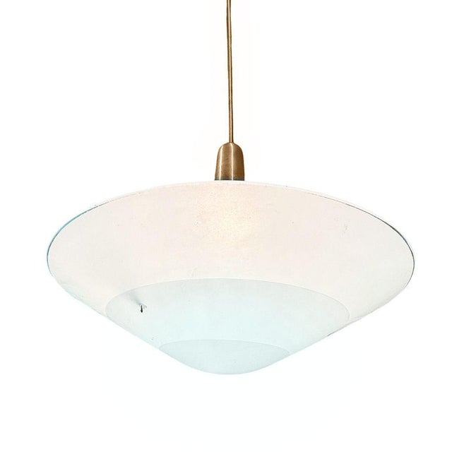 Blue 1980s Art Deco Memphis Streamline Sky Blue Art Glass Chandelier Pendant Light For Sale - Image 8 of 9