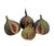 Charming, vintage, English ceramic fig objects. Each features a hand sculpted, ceramic body, in verigated shades of green...
