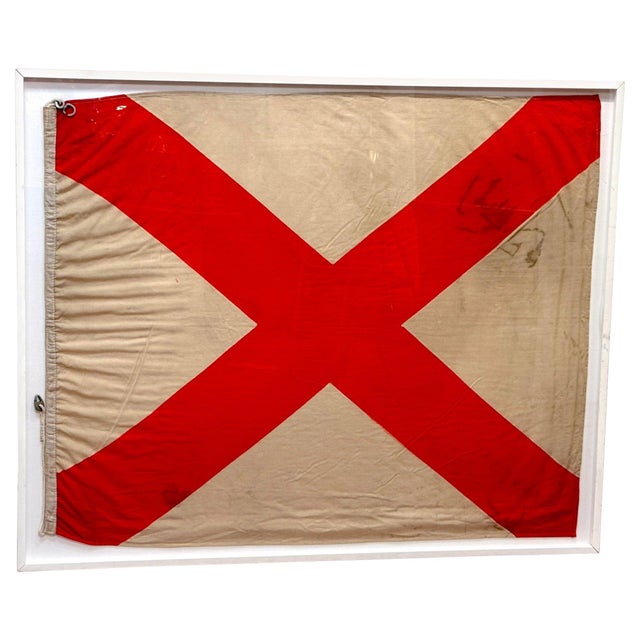 Large Early Alabama State Flag, Cotton Bunting, 1895–1918 Spanish–American War For Sale - Image 4 of 18