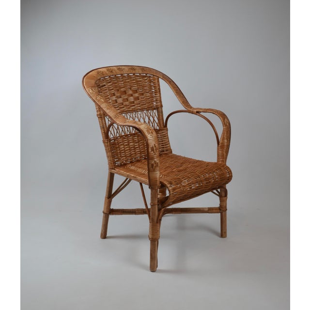 French Provincial Rattan Armchair For Sale - Image 16 of 16