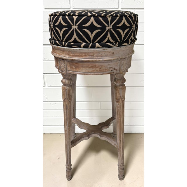 Maison Jansen Louis XVI Style Swivel Barstool.