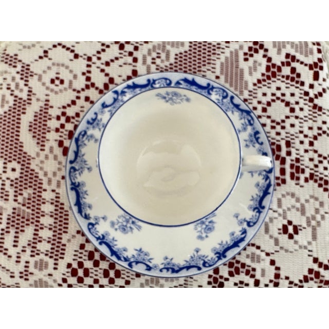 Blue Shelley Heavenly Blue Teacup and Saucer, Vintage English Blue Floral Teacup For Sale - Image 8 of 10